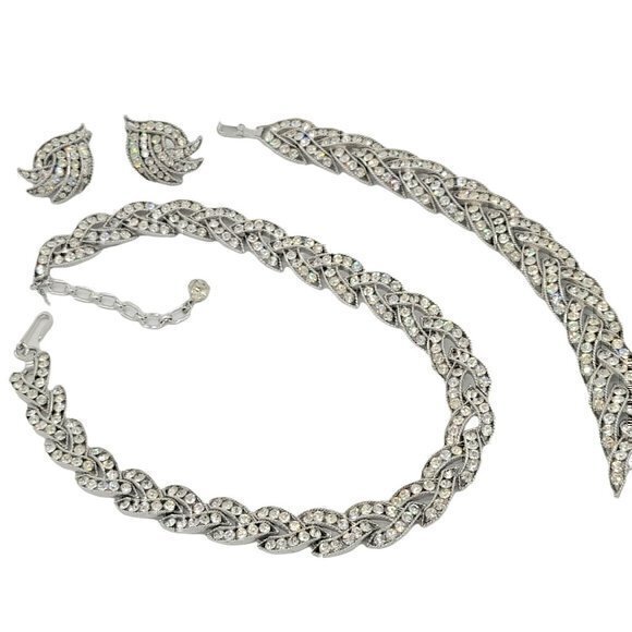 Crown Trifari Cavalcade Silver Set - Picture 1 of 8